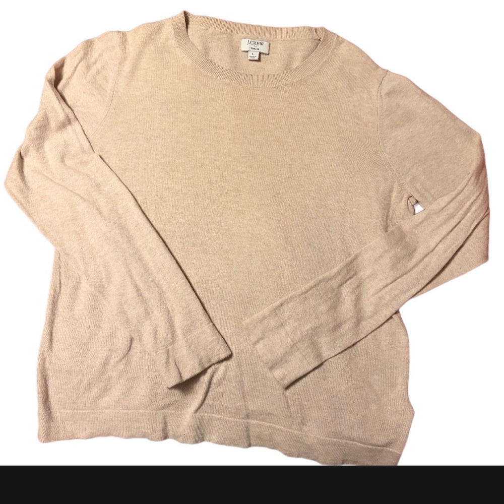J crew 100% cotton crew neck cream sweater size L